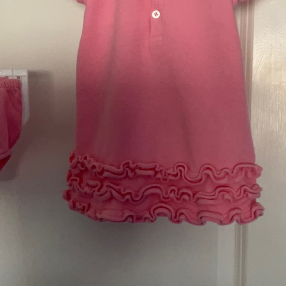 Polo by Ralph Lauren Kids Ruffle Hem Shirts - Deep Pink, Light Pink 9 months - Picture 7 of 9